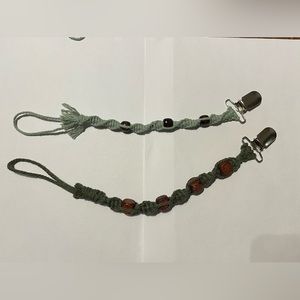 Macrame Pacifier Clip Set